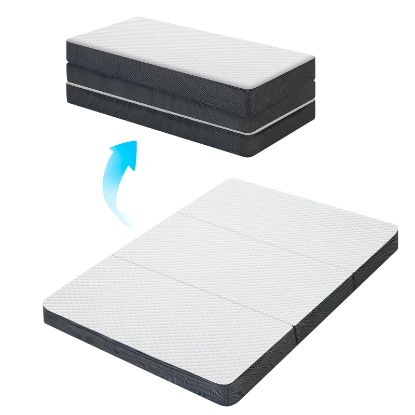 Picture of Hygge Hush Trifold Pack n Play Mattresses, Foldable Playard Mattress Memory Foam, Portable Toddlers Mattress Firmness Featuring Soft Removable Washable Outer Cover (Trifold-Breathable，26x38 inch