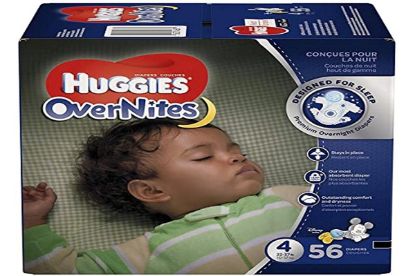 Picture of HUGGIES OverNites Diapers, Size 4 (22-37 lb), Overnight Diapers, 56 Count