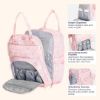 Picture of BabbleRoo Diaper Bag Backpack - Baby Essentials, Travel Essentials Baby Bag with Changing Pad, Stroller Straps & Pacifier Case - Unisex, Pink Birdy