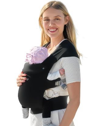 Picture of GROWNSY Baby Carrier Newborn to Toddler, Cozy Baby Wraps Carrier, Ergonomic Newborn Carrier with Head Support, Black