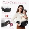 Picture of Momcozy Hip Seat Baby Carrier - Adjustable Waistband with Original 3D Belly Protector, Ergonomic Carrier with Various Pockets for Newborns & Toddlers up to 45lbs (Black, Medium)