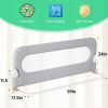 Picture of UPGOGO Folding Bed Rail for Toddlers,Baby Bed Rail Guard with Reinforced Anchor Safety System,Fit Bunk,Full Size,Queen,King,Twin(Grey,59"x23.6")