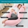 Picture of Sasttie Pregnancy Pillows for Sleeping, U Shaped Cooling Full Body Pillow with Removable Cover, Pregnant Women Must Haves, Maternity Essential, Light Pink