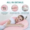 Picture of Sasttie Pregnancy Pillows for Sleeping, U Shaped Cooling Full Body Pillow with Removable Cover, Pregnant Women Must Haves, Maternity Essential, Light Pink