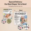 Picture of The Honest Company Clean Conscious Diapers for Sensitive Skin | Hypoallergenic, Fragrance Free | Gender Neutral Prints | Super Club Box, Size 5 (27+ lbs), 84 Count