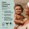 Picture of The Honest Company Clean Conscious Diapers for Sensitive Skin | Hypoallergenic, Fragrance Free | Gender Neutral Prints | Super Club Box, Size 5 (27+ lbs), 84 Count