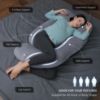 Picture of MOON PARK Pregnancy Pillows for Sleeping - U Shaped Full Body Maternity Pillow with Removable Cover - Support for Back, Legs, Belly, HIPS - 57 Inch Pregnancy Pillow for Women - Dark Grey