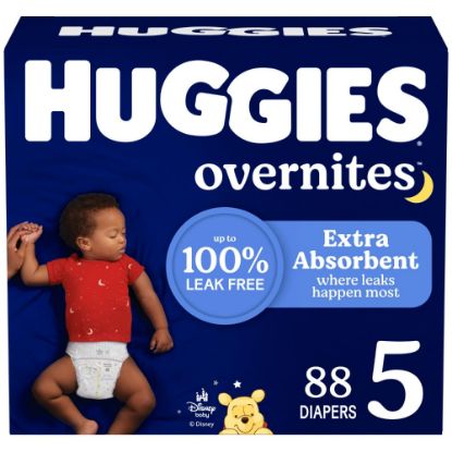 Picture of Huggies Size 5 Overnites Baby Diapers: Overnight Diapers, Size 5 (27+ lbs), 88 Ct, Packaging May Vary