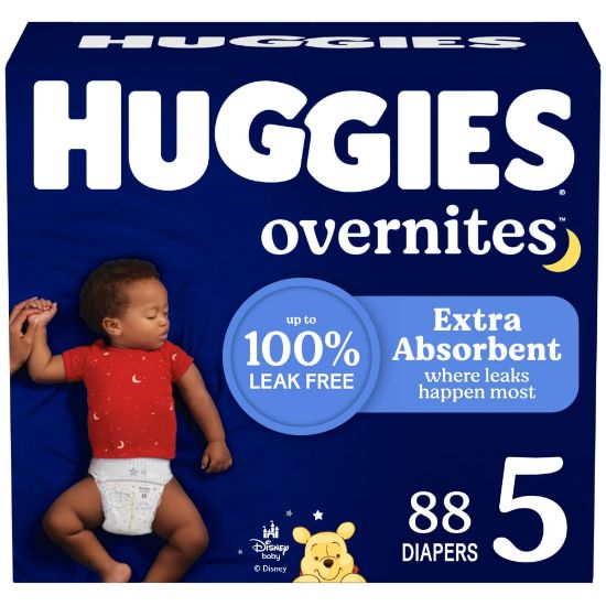 Picture of Huggies Size 5 Overnites Baby Diapers: Overnight Diapers, Size 5 (27+ lbs), 88 Ct, Packaging May Vary