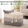 Picture of OIAHOMY Rectangle Woven Storage Basket - Nursery Cotton Rope Baskets for Storage, Toy Basket Organizing for Living Room, 17.7"x13.8"x11"- Pack of 3 - Gradient Gray