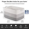 Picture of OIAHOMY Rectangle Woven Storage Basket - Nursery Cotton Rope Baskets for Storage, Toy Basket Organizing for Living Room, 17.7"x13.8"x11"- Pack of 3 - Gradient Gray