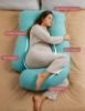 Picture of Momcozy U Shaped Pregnancy Pillows with Cotton Removable Cover, 57 Inch Full Body Pillow Maternity Support, Must Have for Pregnant Women, Tiffany Blue