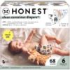 Picture of The Honest Company Clean Conscious Diapers for Sensitive Skin | Hypoallergenic, Fragrance Free | Gender Neutral Prints | Super Club Box, Size 6 (35+ lbs), 68 Count