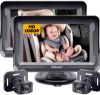 Picture of Baby Car Camera 2-Pack for Seat: Adjustable Infant Car Camera Easy Setup for Family with 2 Cars - HD 1080P Crystal Night Vision Backseat Camera for Two Kids