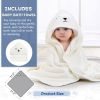 Picture of MoreFeel Collapsible Baby Bathtub for Newborn with Thermometer & 1 Hooded Towel & 1 Soft Floating Cushion,Portable Travel Bathtub with Drain Hole, Durable Foldable Baby Tubs for Infants to Toddler