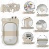 Picture of MoreFeel Collapsible Baby Bathtub for Newborn with Thermometer & 1 Hooded Towel & 1 Soft Floating Cushion,Portable Travel Bathtub with Drain Hole, Durable Foldable Baby Tubs for Infants to Toddler