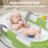 Picture of MoreFeel Collapsible Baby Bathtub for Newborn with Thermometer & 1 Hooded Towel & 1 Soft Floating Cushion,Portable Travel Bathtub with Drain Hole, Durable Foldable Baby Tubs for Infants to Toddler