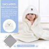 Picture of MoreFeel Collapsible Baby Bathtub for Newborn with Thermometer & 1 Hooded Towel & 1 Soft Floating Cushion,Portable Travel Bathtub with Drain Hole, Durable Foldable Baby Tubs for Infants to Toddler