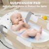 Picture of MoreFeel Collapsible Baby Bathtub for Newborn with Thermometer & 1 Hooded Towel & 1 Soft Floating Cushion,Portable Travel Bathtub with Drain Hole, Durable Foldable Baby Tubs for Infants to Toddler