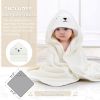 Picture of MoreFeel Collapsible Baby Bathtub for Newborn with Thermometer & 1 Hooded Towel & 1 Soft Floating Cushion,Portable Travel Bathtub with Drain Hole, Durable Foldable Baby Tubs for Infants to Toddler