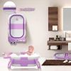 Picture of TPN Collapsible Baby Bathtub for Infants to Toddler with Real-time Temp Monitor+Floating Cushion,Foldable Baby Bath Tub Set Applicable 0-36 Month,Perfect Portable Travel Baby Tub for Newborns Boy
