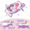 Picture of TPN Collapsible Baby Bathtub for Infants to Toddler with Real-time Temp Monitor+Floating Cushion,Foldable Baby Bath Tub Set Applicable 0-36 Month,Perfect Portable Travel Baby Tub for Newborns Boy