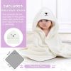 Picture of MoreFeel Collapsible Baby Bathtub for Newborn with Thermometer & 1 Hooded Towel & 1 Soft Floating Cushion,Portable Travel Bathtub with Drain Hole, Durable Foldable Baby Tubs for Infants to Toddler
