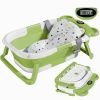 Picture of TPN Collapsible Baby Bathtub for Infants to Toddler with Real-time Temp Monitor+Floating Cushion,Foldable Baby Bath Tub Set Applicable 0-36 Month,Perfect Portable Travel Baby Tub for Newborns Boy