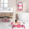 Picture of TPN Collapsible Baby Bathtub for Infants to Toddler with Real-time Temp Monitor+Floating Cushion,Foldable Baby Bath Tub Set Applicable 0-36 Month,Perfect Portable Travel Baby Tub for Newborns Girl