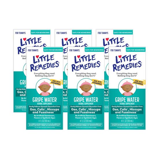 Picture of Little Remedies Gripe Water for Babies, Colic and Baby Gas Relief for Newborns, 4 Fl Oz, 6 Pack