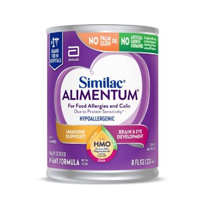 Picture of Similac Alimentum with 2'-FL HMO Hypoallergenic Infant Formula, for Food Allergies and Colic Due to Protein Sensitivity, Ready-to-Feed Baby Formula, 8-fl-oz Bottle, Pack of 24