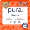 Picture of Pura Hypoallergenic Diapers Size 2 (7-13 lbs) Monthly Pack, Totally Chlorine Free, Wetness Indicator, Suitable for Sensitive Skin, Soft Organic Cotton Comfort, Overnight, 6 Packs of 29 (174 Diapers)