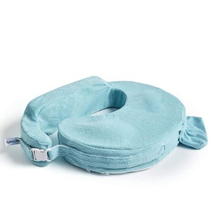 Picture of My Brest Friend Nursing Pillow - Deluxe - Enhanced Comfort w/ Slipcover - Ergonomic Breastfeeding Pillow For Ultimate Support For Mom & Baby - Adjustable Pillow W/ Handy Side Pocket, Aqua