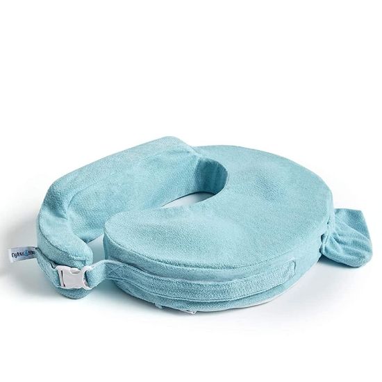 Picture of My Brest Friend Nursing Pillow - Deluxe - Enhanced Comfort w/ Slipcover - Ergonomic Breastfeeding Pillow For Ultimate Support For Mom & Baby - Adjustable Pillow W/ Handy Side Pocket, Aqua