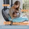 Picture of My Brest Friend Nursing Pillow - Deluxe - Enhanced Comfort w/ Slipcover - Ergonomic Breastfeeding Pillow For Ultimate Support For Mom & Baby - Adjustable Pillow W/ Handy Side Pocket, Aqua