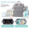 Picture of Baby Diaper Bag Backpack, Diaper Changing Station, Portable Changing Station Backpack for Boys Girls,Waterproof Changing Pad,USB Charging Port,Pacifier Case, Sunshade and Toy Bar, Heather Grey