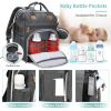 Picture of Baby Diaper Bag Backpack, Diaper Changing Station, Portable Changing Station Backpack for Boys Girls,Waterproof Changing Pad,USB Charging Port,Pacifier Case, Sunshade and Toy Bar,DK Grey