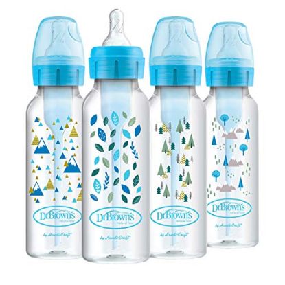 Picture of Options + Baby Bottles, 8oz/250ml, Narrow Bottle, Blue Nature Designs, 4 Pack Hot Offer