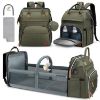 Picture of Baby Diaper Bag Backpack, Diaper Changing Station for Baby Boys & Girls,Waterproof Changing Pad,USB Charging Port,Pacifier Case, Sunshade and Toy Bar, Army Green