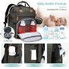 Picture of Baby Diaper Bag Backpack, Diaper Changing Station for Baby Boys & Girls,Waterproof Changing Pad,USB Charging Port,Pacifier Case, Sunshade and Toy Bar, Army Green