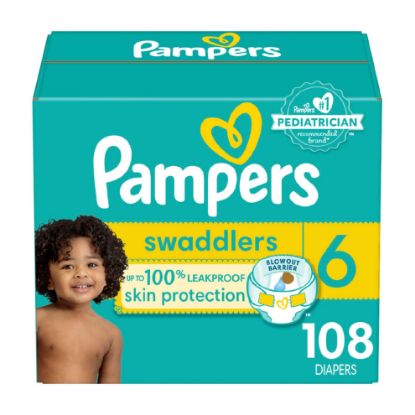Picture of Pampers Baby Diapers - Swaddlers - Size 6, 108 Count, Ultra Absorbent Disposable Infant Diaper