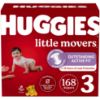 Picture of Huggies Size 3 Diapers, Little Movers Baby Diapers, Size 3 (16-28 lbs), 168 Count, Packaging May Vary