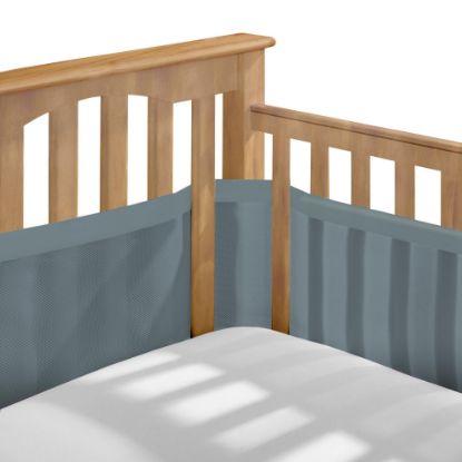 Picture of BreathableBaby Breathable Mesh Liner for Full-Size Cribs, Deluxe 4mm Mesh, Blue Haze (Size 4FS Covers 3 or 4 Sides)
