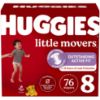 Picture of Huggies Size 8 Diapers, Little Movers Baby Diapers, Size 8 (46+ lbs), 76 Count, Packaging May Vary
