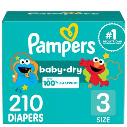 Picture of Pampers Diapers - Baby Dry - Size 3, 210 Count, Absorbent Disposable Infant Diaper (Packaging May Vary)