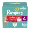Picture of Pampers Diapers - Cruisers 360 - Size 4, 144 Count, Babyproof up to 100% Leakproof Pull-On Diaper