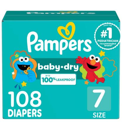 Picture of Pampers Diapers - Baby Dry - Size 7, 108 Count, Absorbent Disposable Infant Diaper (Packaging May Vary)