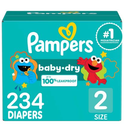 Picture of Pampers Diapers - Baby Dry - Size 2, 234 Count, Absorbent Disposable Infant Diaper (Packaging May Vary)