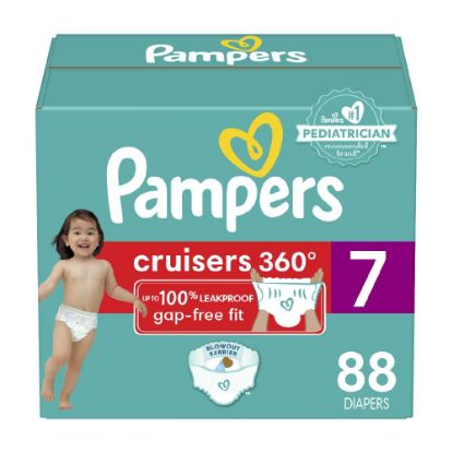 Picture of Pampers Diapers - Cruisers 360 - Size 7, 88 Count, Babyproof up to 100% Leakproof Pull-On Diaper