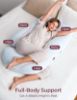 Picture of Momcozy Pregnancy Pillows for Sleeping, U Shaped Full Body Pillow 57 Inch for Pregnant Women with Back, Hip, Leg, Belly Support, Washable Jersey Cotton Cover Included, Light Blue